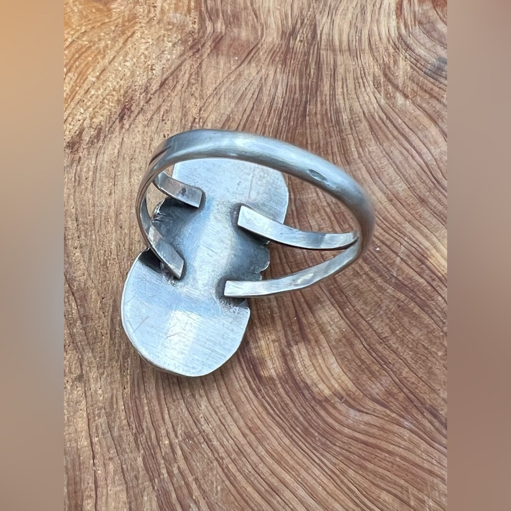 Native American Coral Shadowbox Ring - image 5